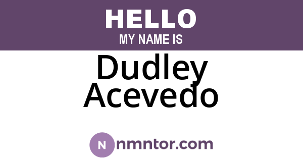 Dudley Acevedo