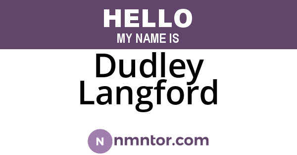 Dudley Langford
