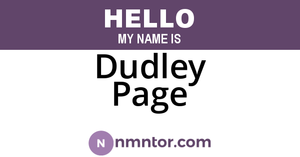 Dudley Page