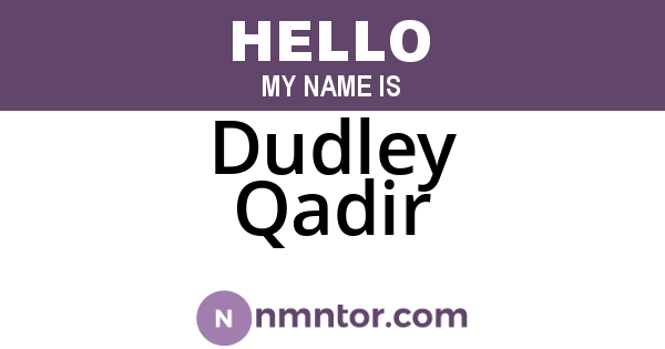 Dudley Qadir