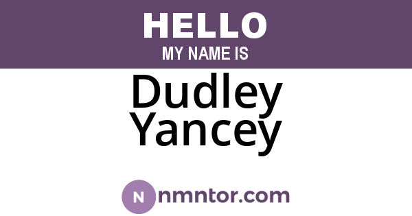 Dudley Yancey