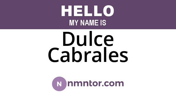 Dulce Cabrales