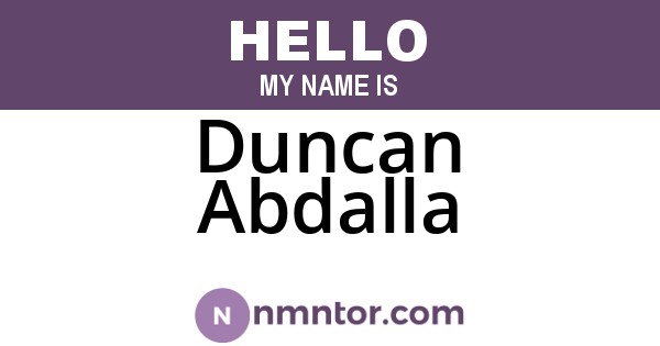 Duncan Abdalla