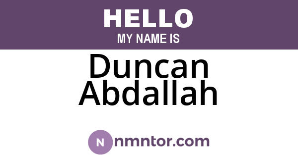 Duncan Abdallah
