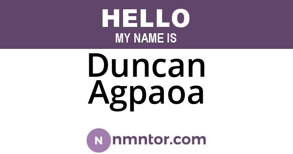 Duncan Agpaoa