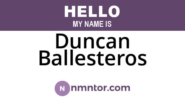 Duncan Ballesteros