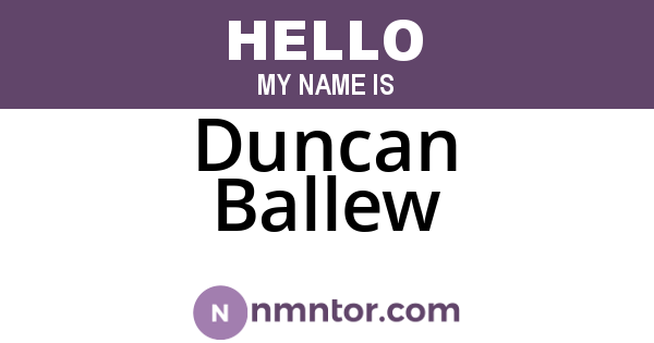 Duncan Ballew
