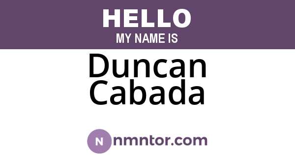 Duncan Cabada