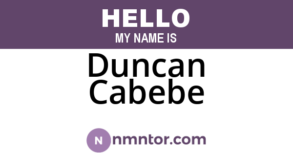 Duncan Cabebe