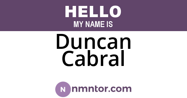Duncan Cabral