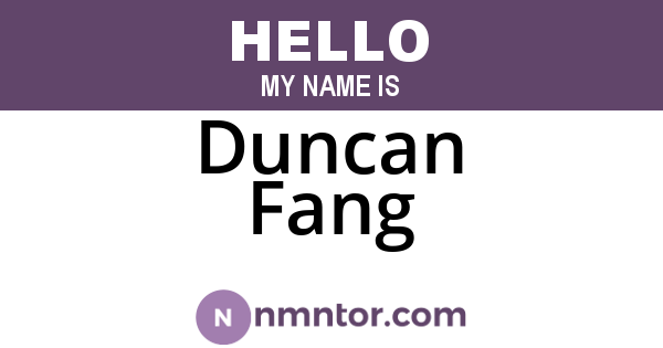 Duncan Fang