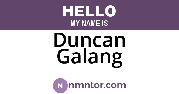 Duncan Galang