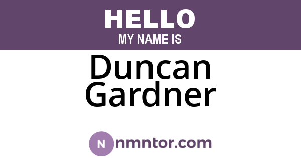 Duncan Gardner