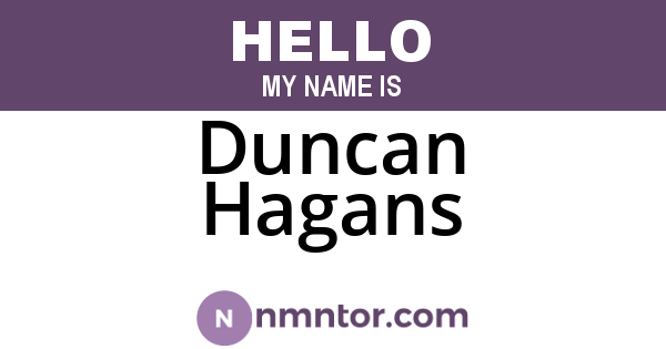 Duncan Hagans