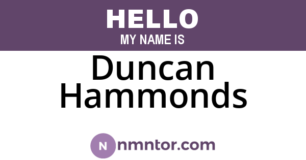 Duncan Hammonds