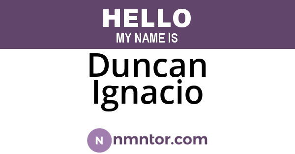 Duncan Ignacio