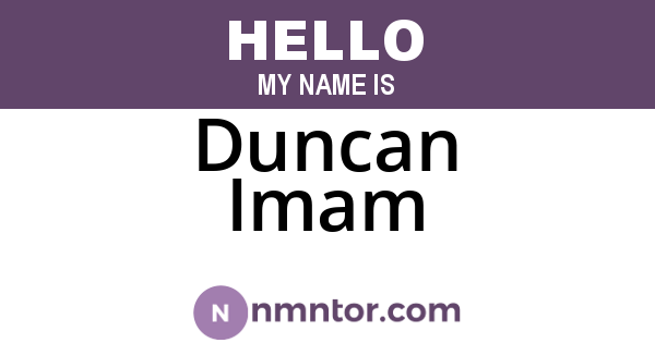 Duncan Imam