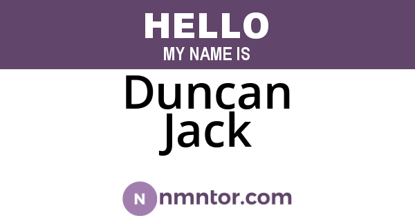 Duncan Jack