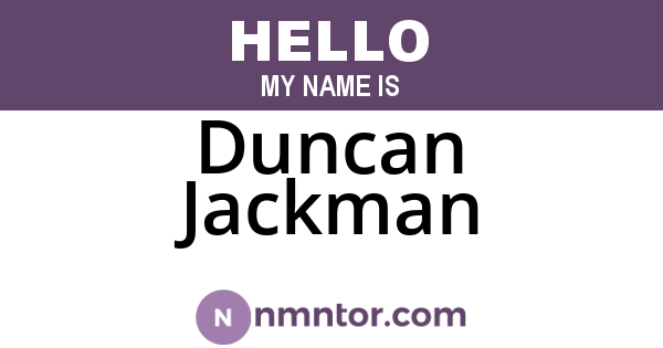 Duncan Jackman