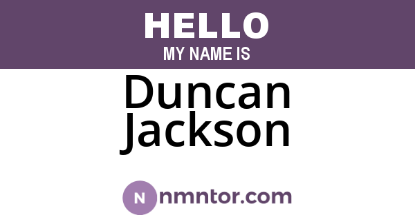 Duncan Jackson