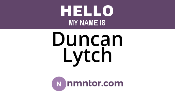 Duncan Lytch