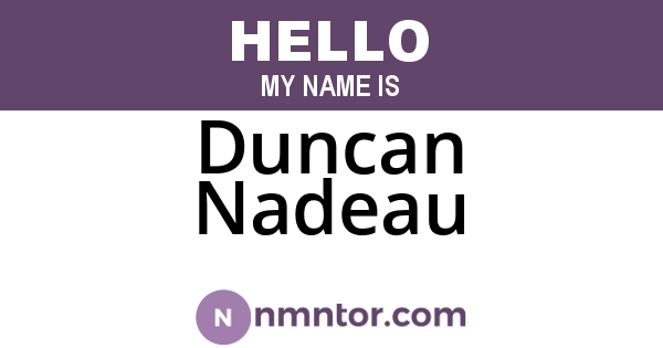 Duncan Nadeau