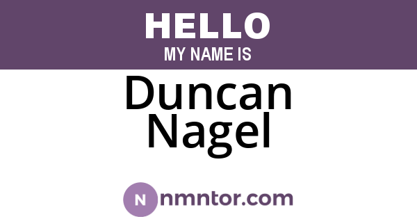 Duncan Nagel