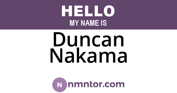 Duncan Nakama