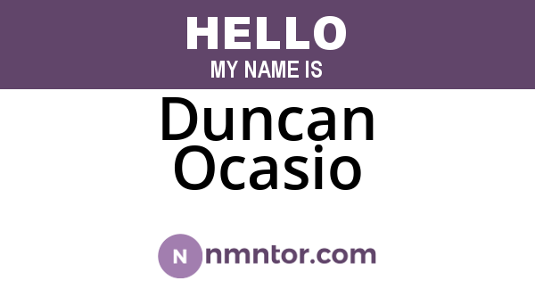 Duncan Ocasio