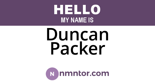 Duncan Packer