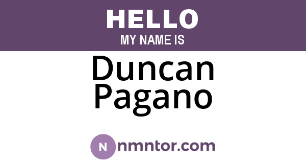 Duncan Pagano