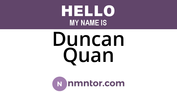 Duncan Quan