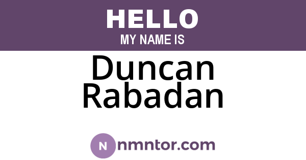 Duncan Rabadan