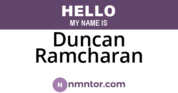 Duncan Ramcharan