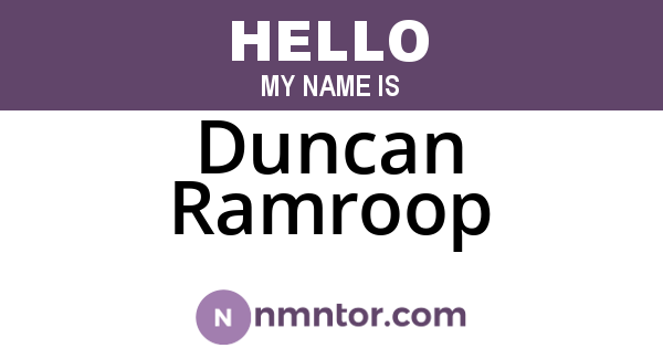 Duncan Ramroop
