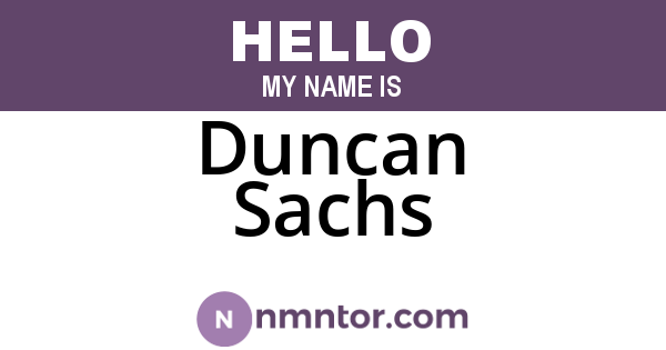 Duncan Sachs