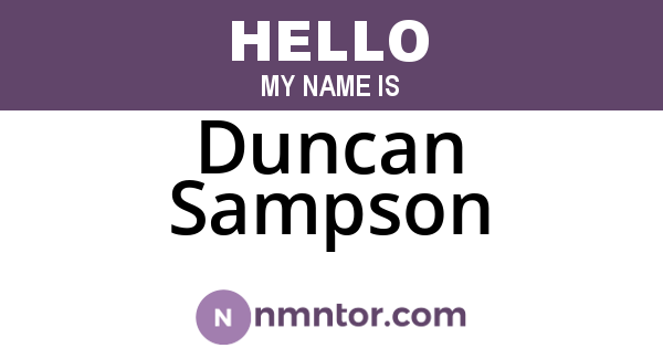 Duncan Sampson