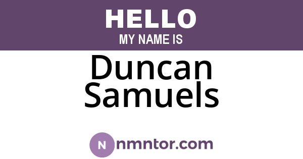Duncan Samuels
