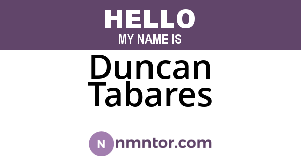 Duncan Tabares