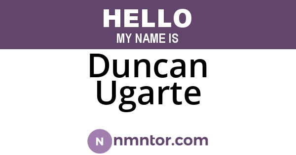Duncan Ugarte