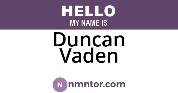 Duncan Vaden