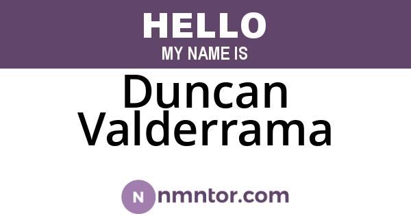Duncan Valderrama