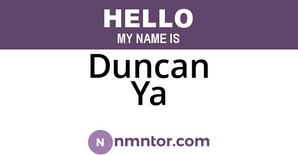 Duncan Ya