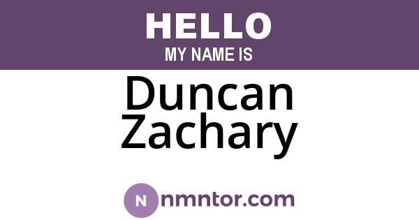 Duncan Zachary