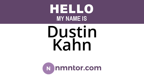 Dustin Kahn