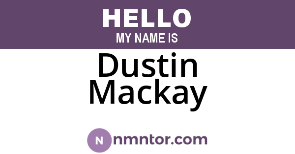 Dustin Mackay