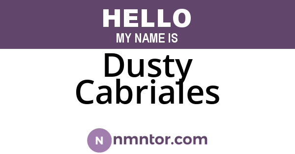 Dusty Cabriales