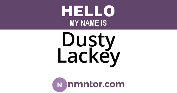 Dusty Lackey
