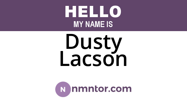 Dusty Lacson