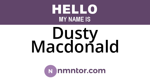 Dusty Macdonald